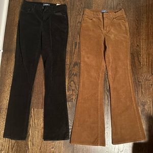 Old Navy High Rise Flare Corduroy Jeans - Size 4. Black & Brown - 2 pairs!